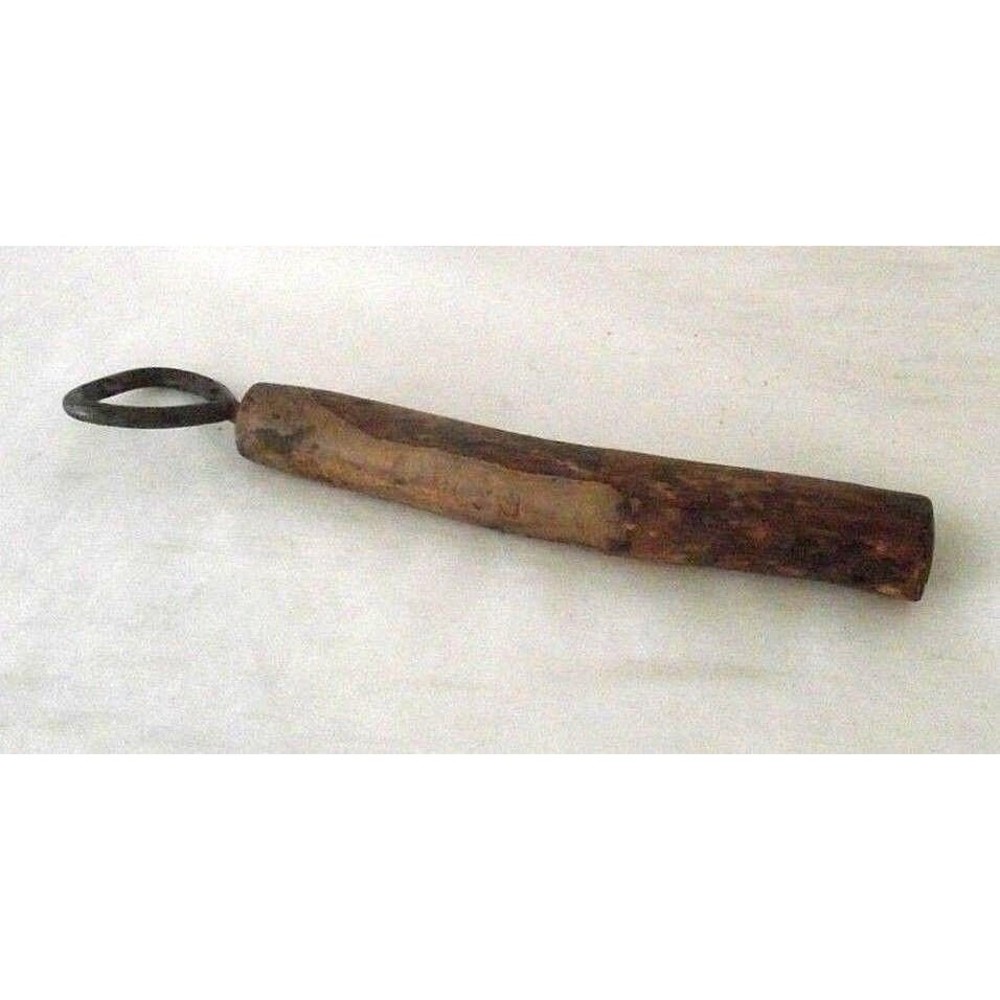 Vintage Bottle Jar Opener Wood Handle Metal Hand Carved Bar Kitchen Tool Old